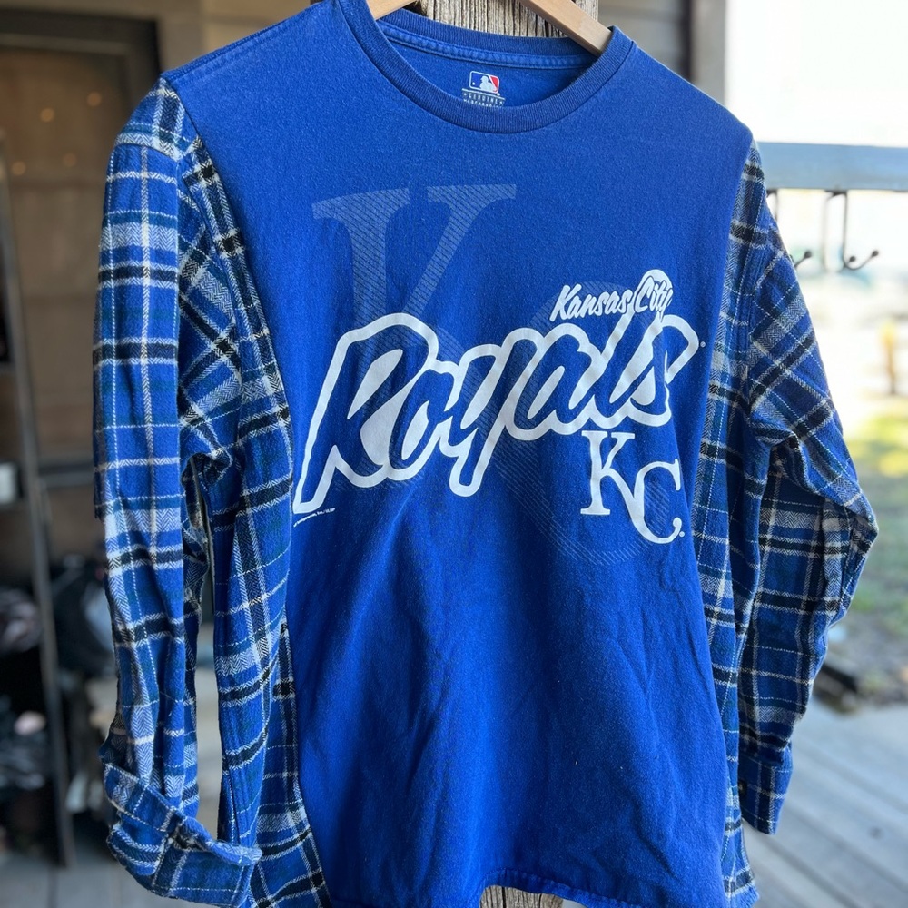 Kansas City Royals Blue Mash-up Reworked Flannel (Medium)